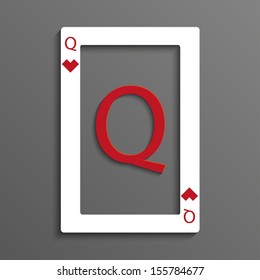 Queen of hearts playing card 