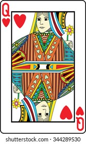 Queen of hearts playing card