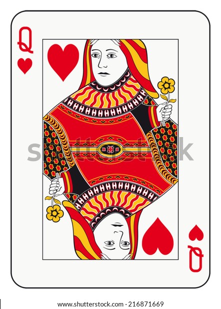 Queen of hearts playing\
card