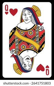 Queen of Hearts playing card - Classic design.