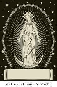 The Queen of Heaven Engraving Art