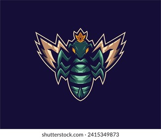 queen hornet logo,Powerful mascot logo for your school, college, or any sports team