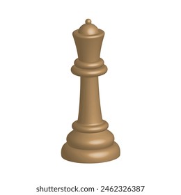 queen icon 3d, chess piece queen, vector illustration 