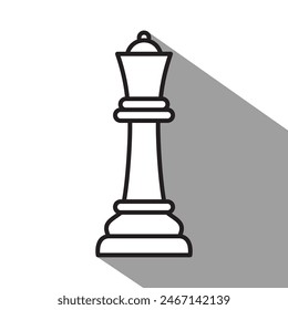 queen icon, chess piece queen, vector illustration 