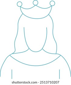 Ícone de rainha para planilha de design, livro de atividades, livro para jardim de infância.