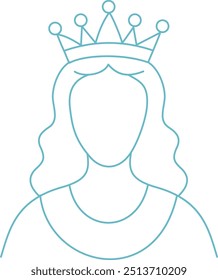 Icono de la reina para la hoja de trabajo del diseño, libro de la actividad, libro para el jardín de infantes.