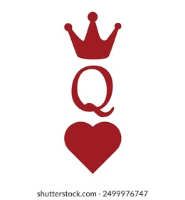 Icono de la reina con diseño del corazón