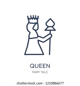 Queen icon. Queen linear symbol design from Fairy tale collection. Simple outline element vector illustration on white background.