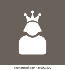 Queen Icon on Dark Gray Color. Eps-10.