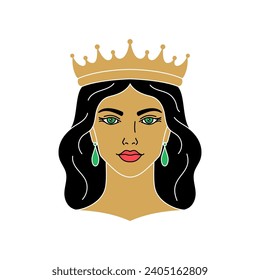 Queen icon in simple linear style on white background.