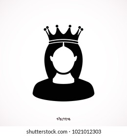 queen icon in simple style on a white background vector illustration