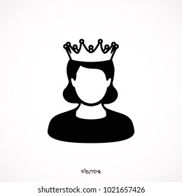 queen icon in simple style on a white background vector illustration