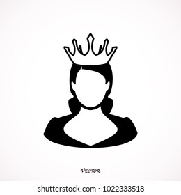 queen icon in simple style on a white background vector illustration