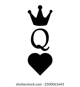 Icono de la reina y diseño de texto 