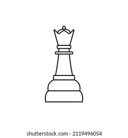  The Queen icon vector chess pieces. Chessmen figure. 