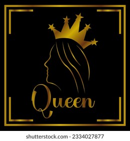 Plantilla de diseño de logotipo de vectores de icono Reina