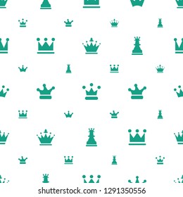 queen icons pattern seamless white background. Included editable filled crown, Crown, chess king icons. queen icons for web and mobile.