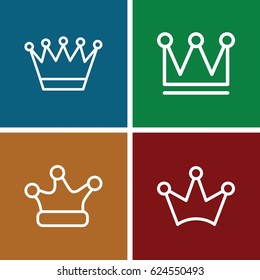 Queen icons set. set of 4 queen outline icons such as crown