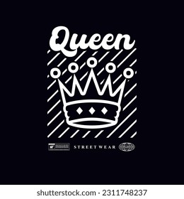 queen illustration vector streetwear design
