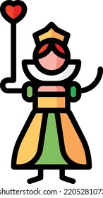 ilustración de material de elemento de diseño aislado de reina. Vector de fondo blanco