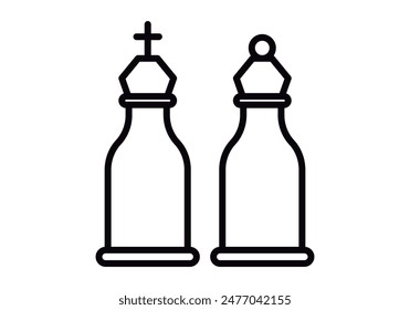 Queen and king chess figures black icon