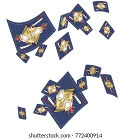 Queen and King Playing Cards in modern style Original design.