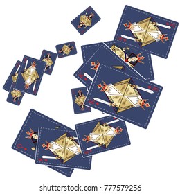 Queen and King Playing Cards in modern style Original design.