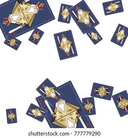 Queen and King Playing Cards in modern style Original design.
