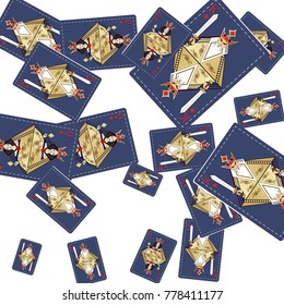 Queen and King Playing Cards in modern style Original design.