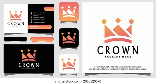 Queen King Princess Crown Royal elegant logo design