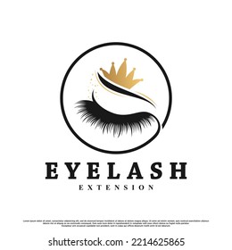 Reina latigazos para el diseño del logotipo de belleza con concepto único creativo Vector Premium