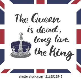 Queen lettering quote with Hand drawn crown, calligraphic sign. Vector illustration.