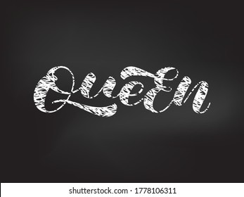 Queen lettering. Vector illustration for poster