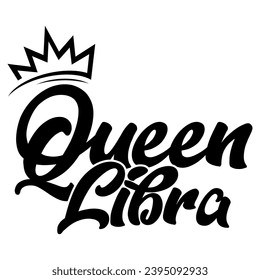 queen libra black vector graphic design and cut file