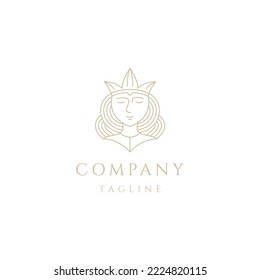 Queen line Logo Symbol Design Vorlage flach Vektorgrafik