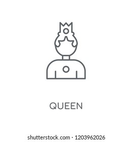 Queen linear icon. Queen concept stroke symbol design. Thin graphic elements vector illustration, outline pattern on a white background, eps 10.