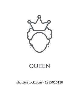 Queen linear icon. Modern outline Queen logo concept on white background from Fairy Tale collection. Suitable for use on web apps, mobile apps and print media.