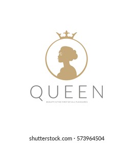 Queen logo. Beauty logotype