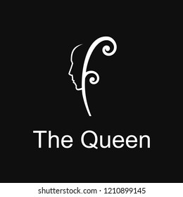 The Queen logo. beauty logo. women logo