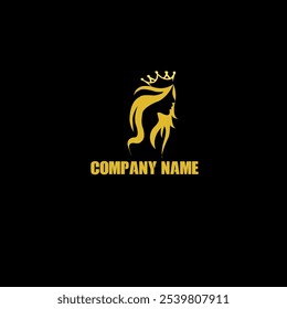 Queen Logo
A black and gold logo featuring a stylized silhouette of a woman wearing a crown, with flowing hair.