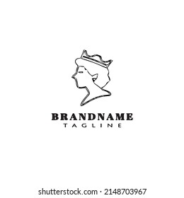 diseño de icono de caricatura del logo de la reina vector moderno