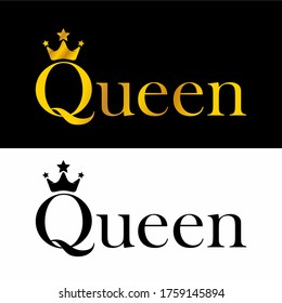 Queen logo with crown and stars vector you can use for your branding logo or personal logo or company