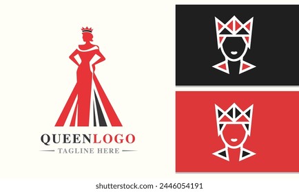 Queen logo design minimalist modern professional vector icon sample template
