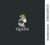 queen logo design vector illustration