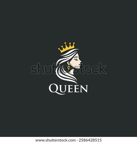 queen logo design vector illustration