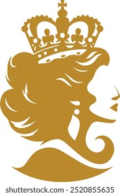 Queen logo icon. Beautiful queen vector design. Queen beauty logo.