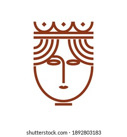 Queen logo icon template vector illustration. Character of king,face,princes.