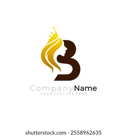 Queen logo and letter B design combination salon icons