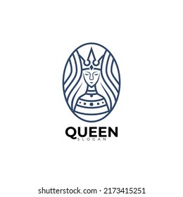 Queen logo with line design vector, king logos