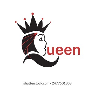Logotipo de la reina, impresión en la ropa, llavero y uso para la decoración